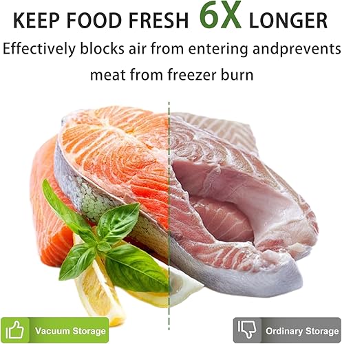 Miniatura 3 de Bonsenkitchen Máquina selladora al vacío con 40 bolsas de vacío, sellador de alimentos compacto rápido, tecnología Globefish para sellado continuo
