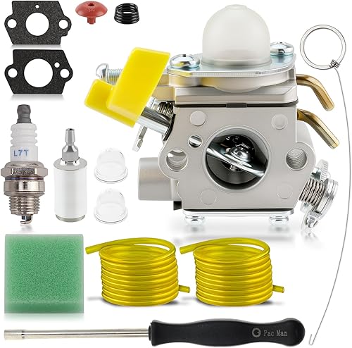 MOTOALL Ventilador de carburador C1U-H60 para Homelite Ryobi RY28100 RY28120 RY28121 RY28140 RY28141 RY28160 RY28161 25cc 26cc 30cc recortadora con