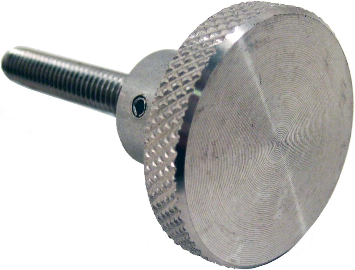 JW Winco Stainless Steel 303 Round Knob, Knurled, Threaded Stud, 5/16"-18 Thread size x 1-3/4" Thread Length, 1" Head Diameter (Pack of 1)