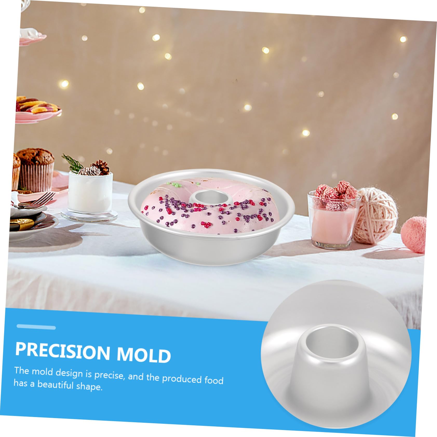Baluue Moule à Gâteau Alliage Aluminium Antiadhésif Pour Cuisson Moule à Beignets Et Pâtisserie Pour Desserts Maison