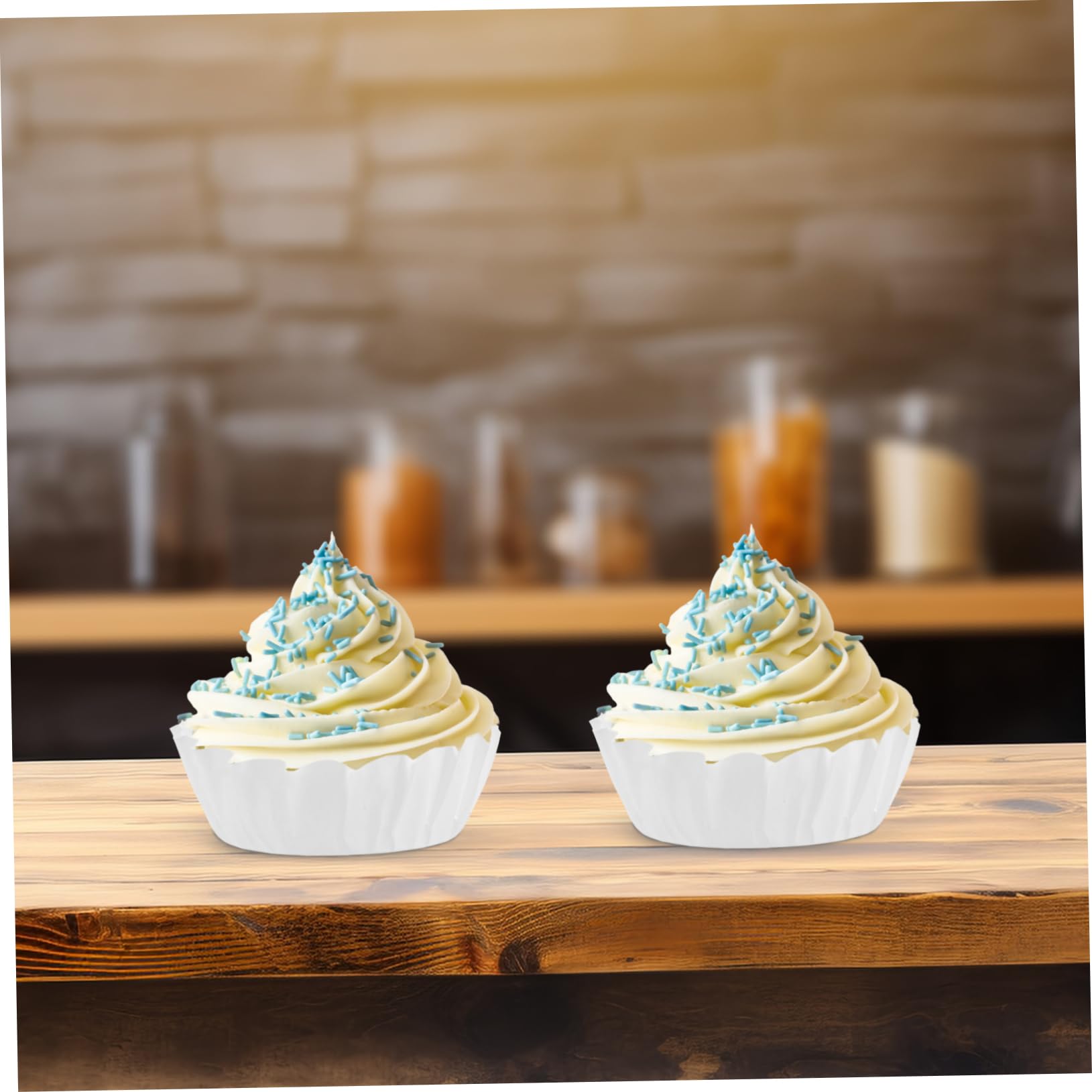 IMIKEYA 5 Sätze Baskisches Ölpapier Cupcake-backförmchen Muffinförmchen Für Muffinpapier Cupcake-papierförmchen Muffin-backförmchen Muffin-liner Weiß Silikonpapier 50 Stück * 5