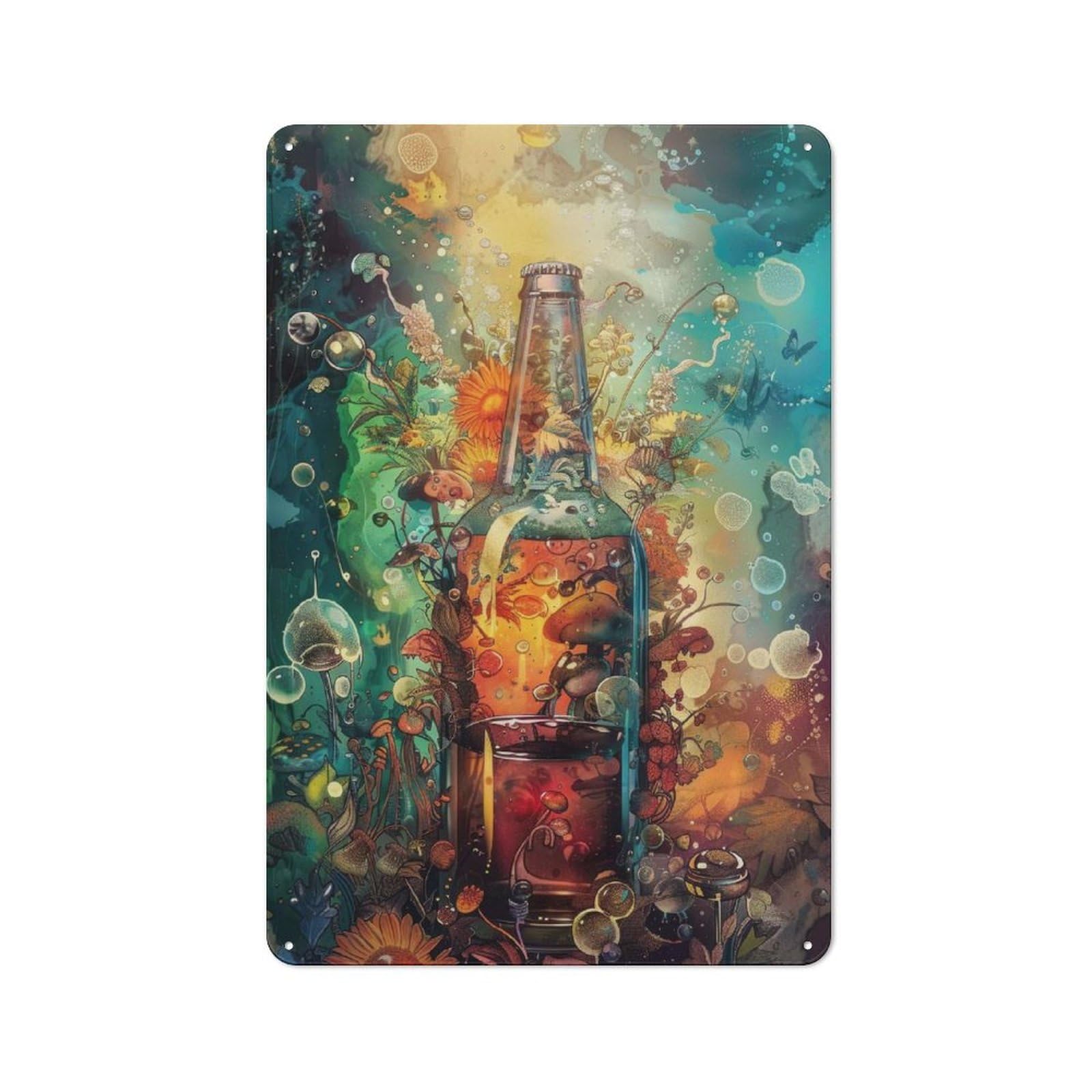 Junmoney Magical Brew Printed Tin Plaque For Seasonal Kitchen, Dining Room Or Entrance, Festive Gift For Home Decor Lovers, 30X20cm