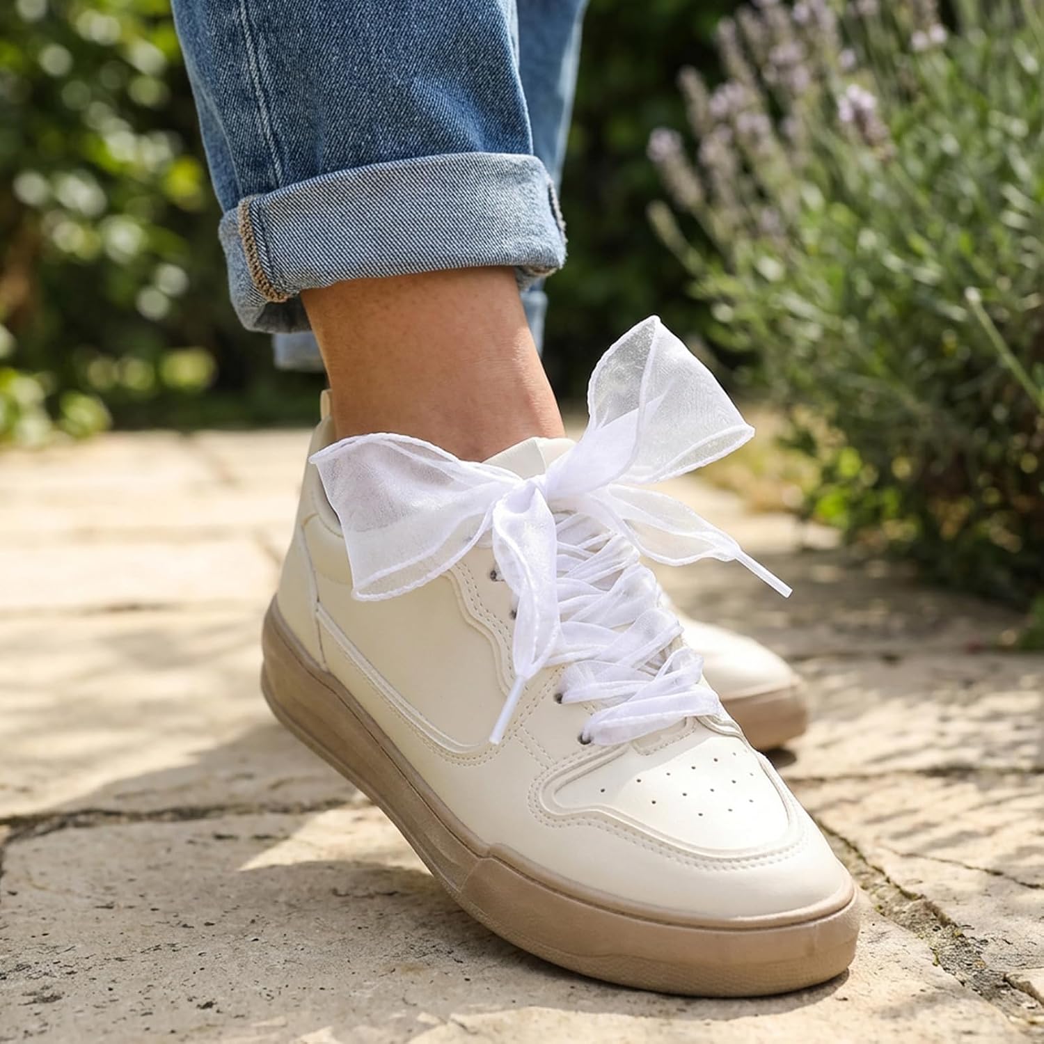 2 Pairs Ribbon Shoe Laces Women 47.2in Wide Flat Lace Shoelaces for Sneakers Satin Shoe Laces for Sneakers