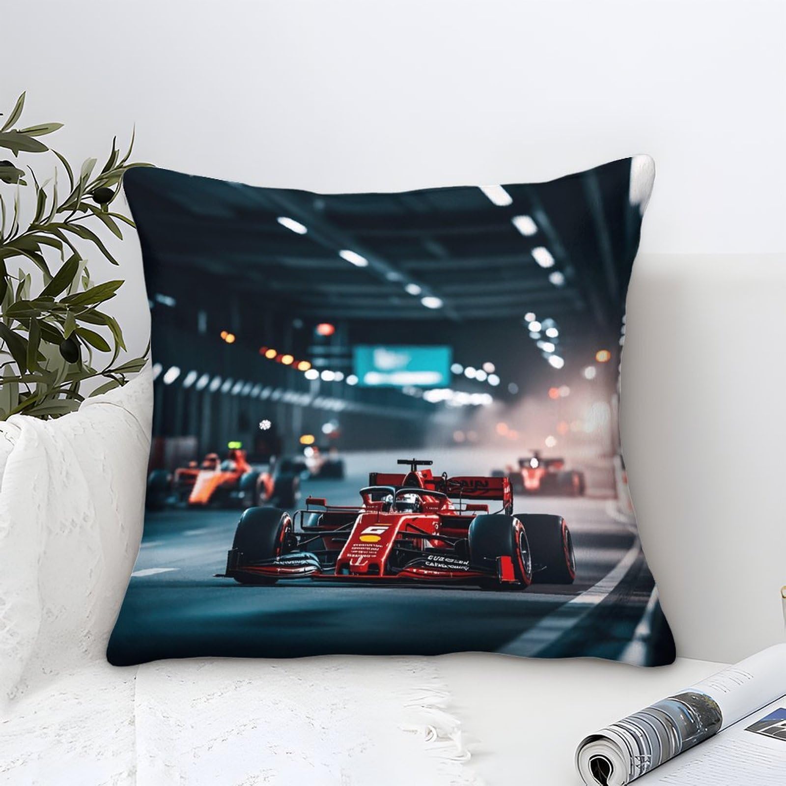 3U6C4M9K Formulaa Racing Cushion Cover Throw Pillow Covers, Racing Car Pillow Case for Men Women Decorative Home Sofa Chair Couch 40x40cm