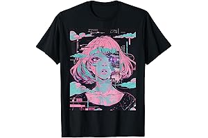 Anime Girl Vaporwave Glitchcore Pastel Goth Distressed T-Shirt: Unleash Your Inner Glitchcore Soul