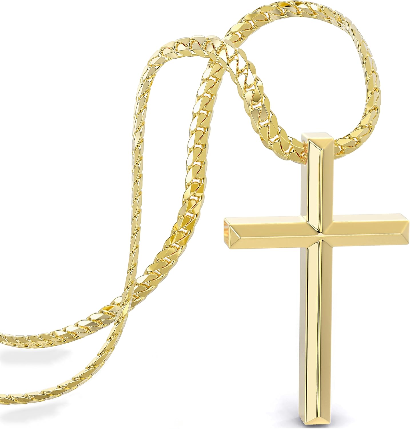 SERASAR Premium Necklace Men [Loyal] | Stainless 316L Surgical Steel | Waterproof | Solid Cuban Chain | Secure Clasp | Three Colors | Jewelry Box Included