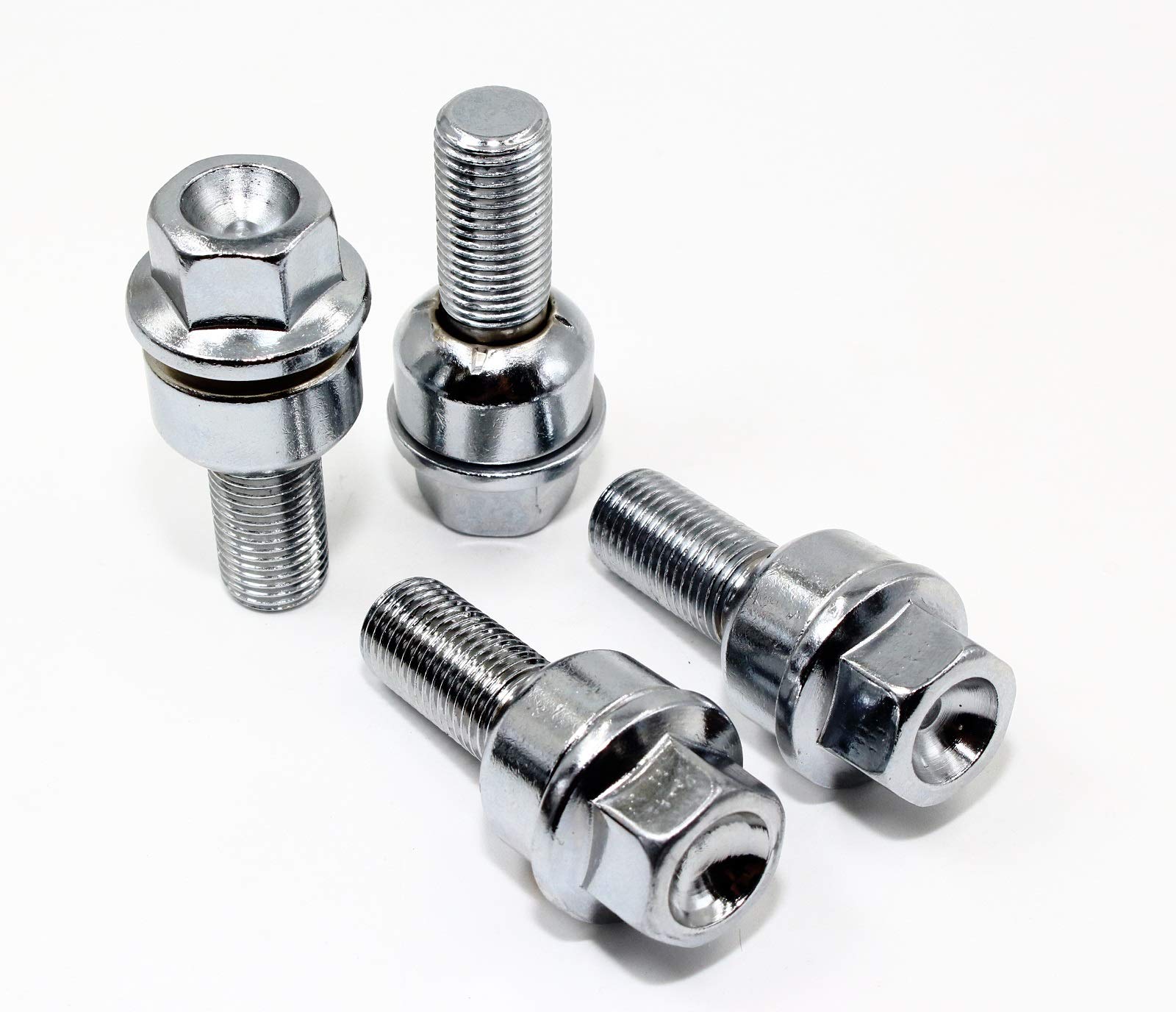 Set of 20 Veritek 14x1.5mm 29mm Thread Chrome Ball R14 Radius Seat Lug Bolts for Porsche Factory Wheels