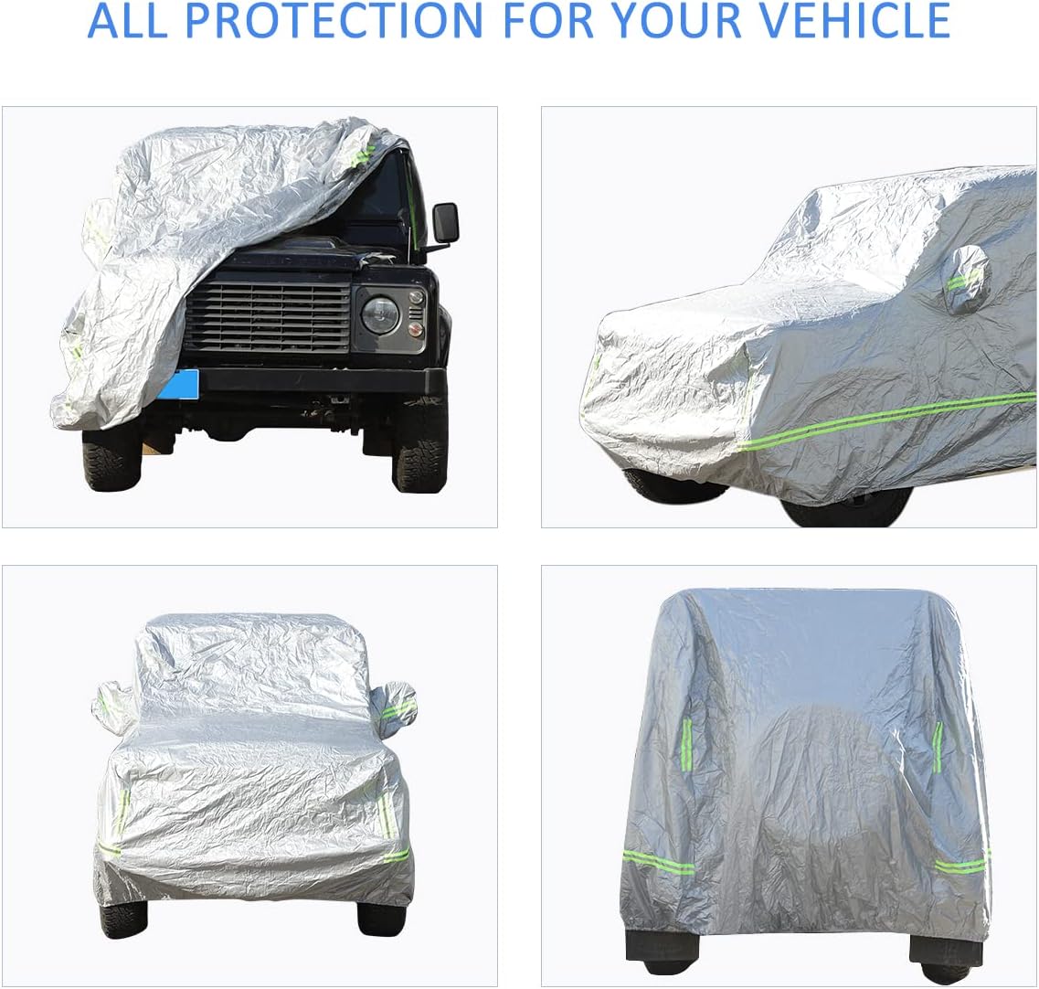 Car Cover Waterproof All Weather, Outdoor Car Covers for Automobiles,Hail UV Snow Wind Protection for Land Rover Defender 90 2004-2023 Full Exterior Covers Auto Accessories (for Defender 2004-2018)