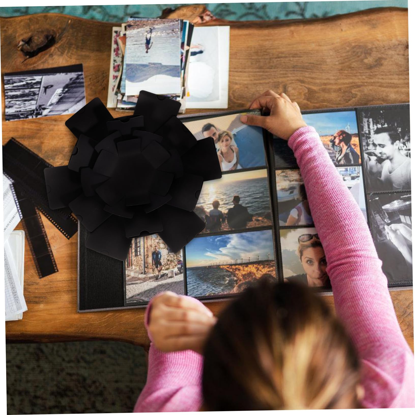 COLLBATH 1pezzi Album Fotografico Artistico Fai da Te Contenitore Fotografico Album Artigianale dei Ricordi Scatola Regalo Foto Personalizzabile