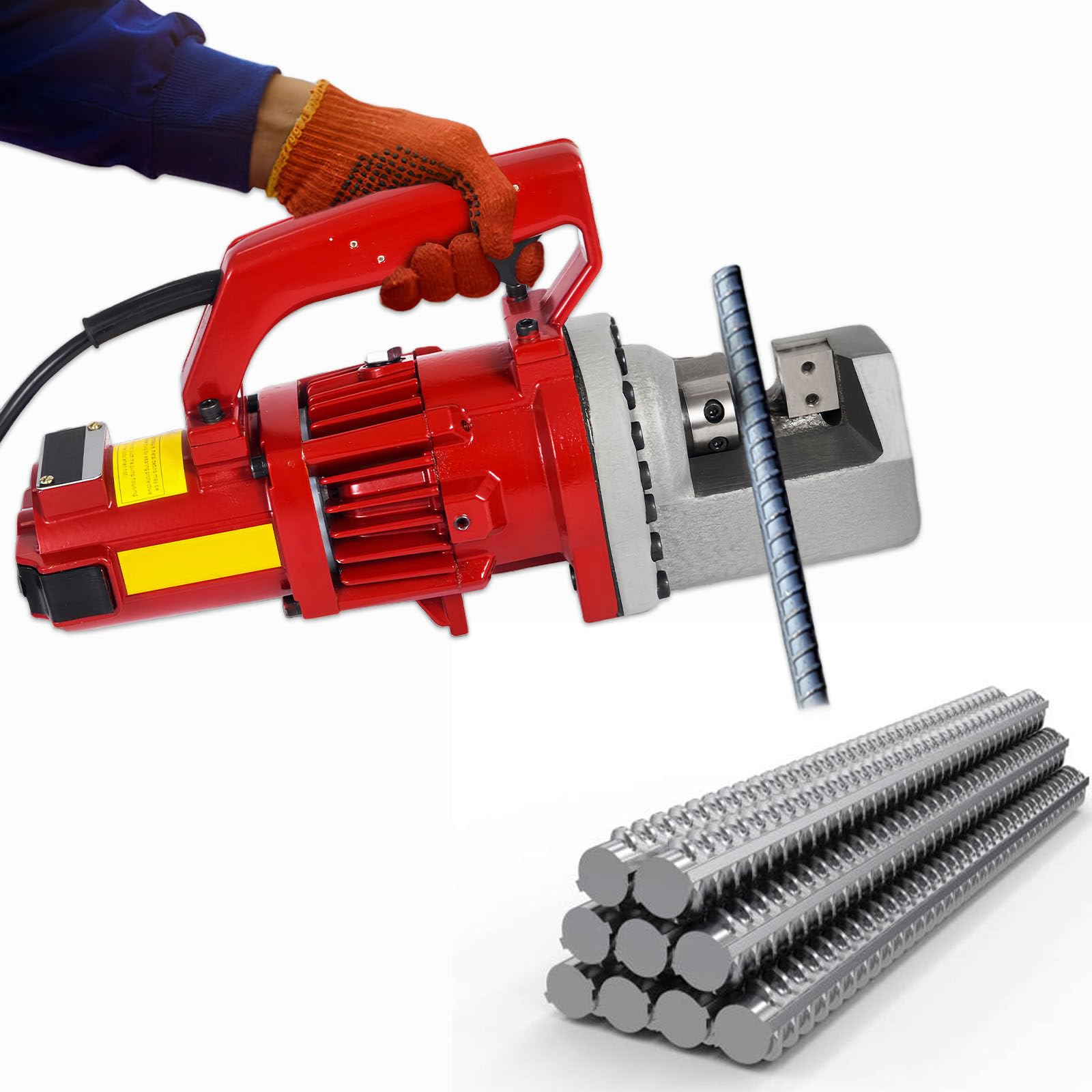 Cortadora De Varillas De Acero Hidráulica Eléctrica con Una Velocidad De Corte De 3-3,5 S, Capaz De Cortar Varillas De 4 A 20 Mm, Corta Varillas De Acero Y Barras De Forma Rápida