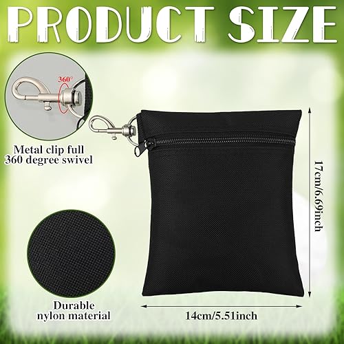 Miniatura 2 de Shappy 3 piezas de bolsa de golf de 6.69 x 5.51 pulgadas con cremallera para pelota de golf, bolsa de clip de golf utilitaria, soporte para camiseta