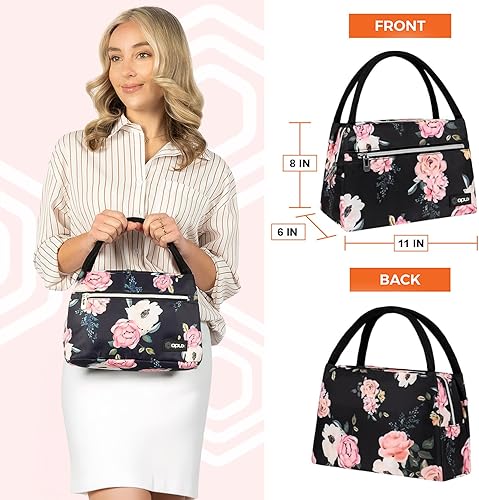 Miniatura 3 de OPUX Lonchera para mujeres, bolsa de almuerzo aislada para niñas, escuela, niños y adolescentes, bonita bolsa térmica pequeña y suave para mujeres