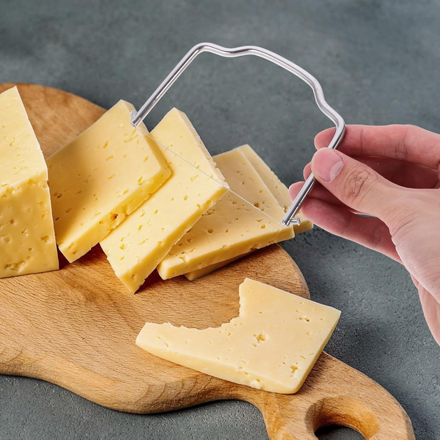 Stainless Steel Cheese Slicer Set 4pcs Wire Cutter Kitchen Tool for Slicing Semi-hard Cheese and Cake Toast Fruit Slicer