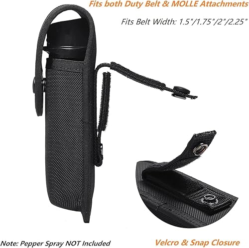 Miniatura 6 de Soporte para linterna, funda de nailon con clip de cinturón táctico con parte superior abierta, con clip de cinturón táctico con mosquetón de 360