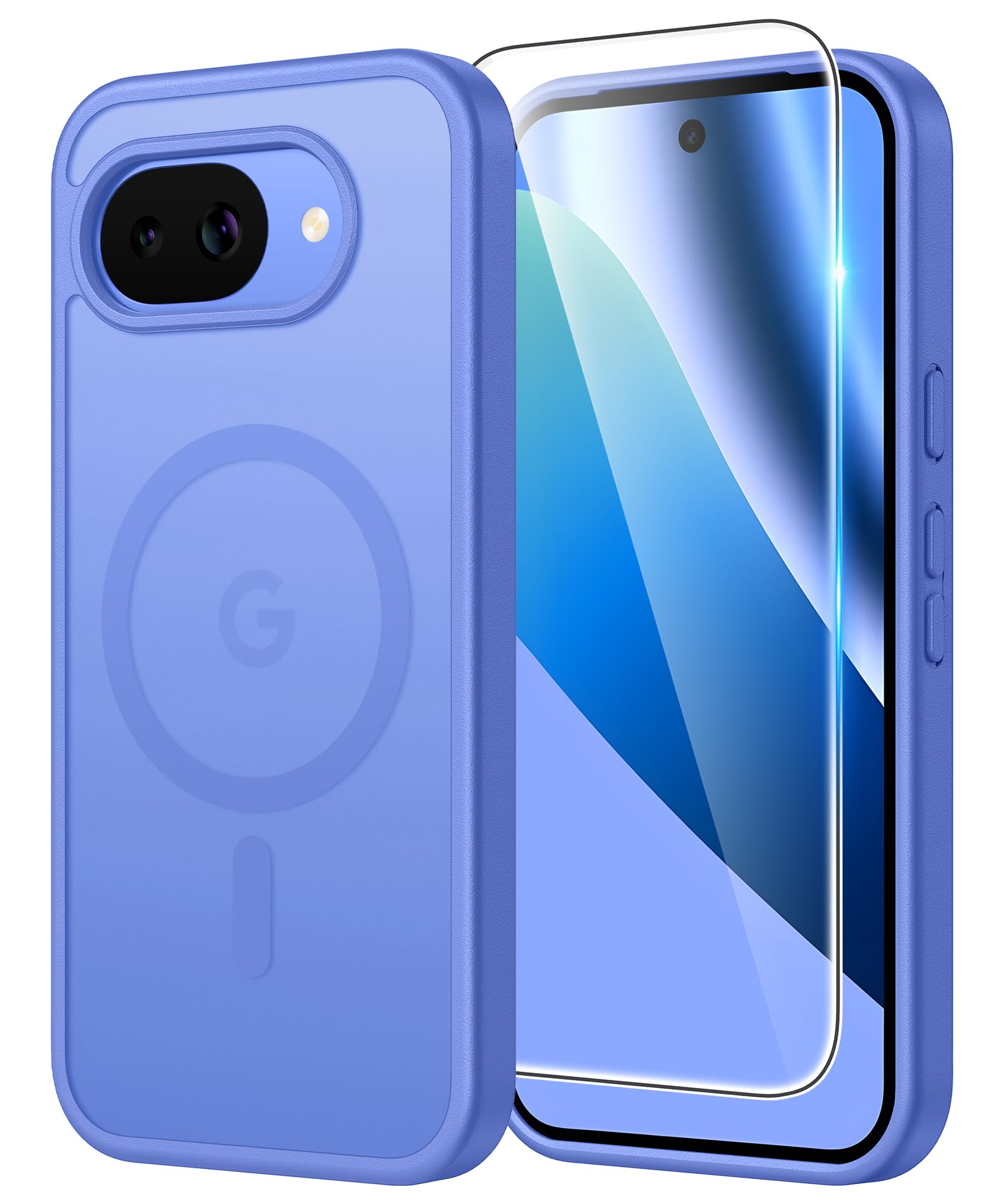 FNTCASE for Google Pixel 10a Case Matte Magnetic with Screen Protector | Compatible with Magsafe, Military Grade Drop Protection Cell Cover, Rugged Shockproof Protective Bumper, Sturdy Cases
