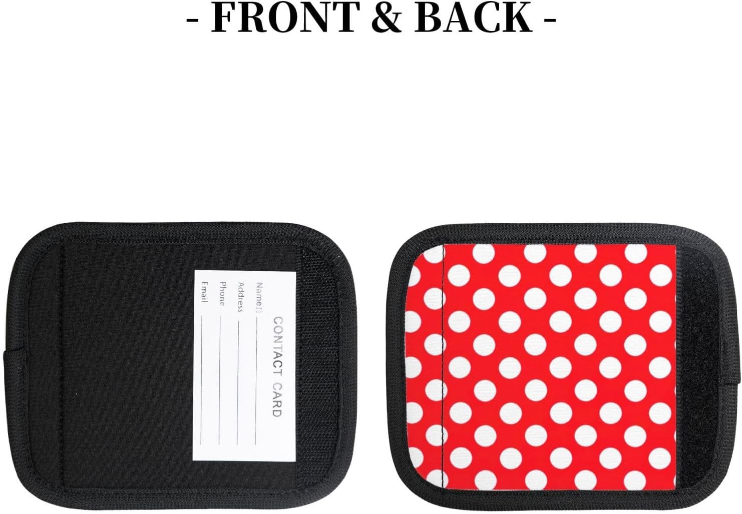 Cute Polka Dot Print Luggage Handle Wraps Luggage Identifiers Soft Neoprene Luggage Handle Wraps for Suitcase Trolley Handle Grip Cover 2 Pack Luggage Tags