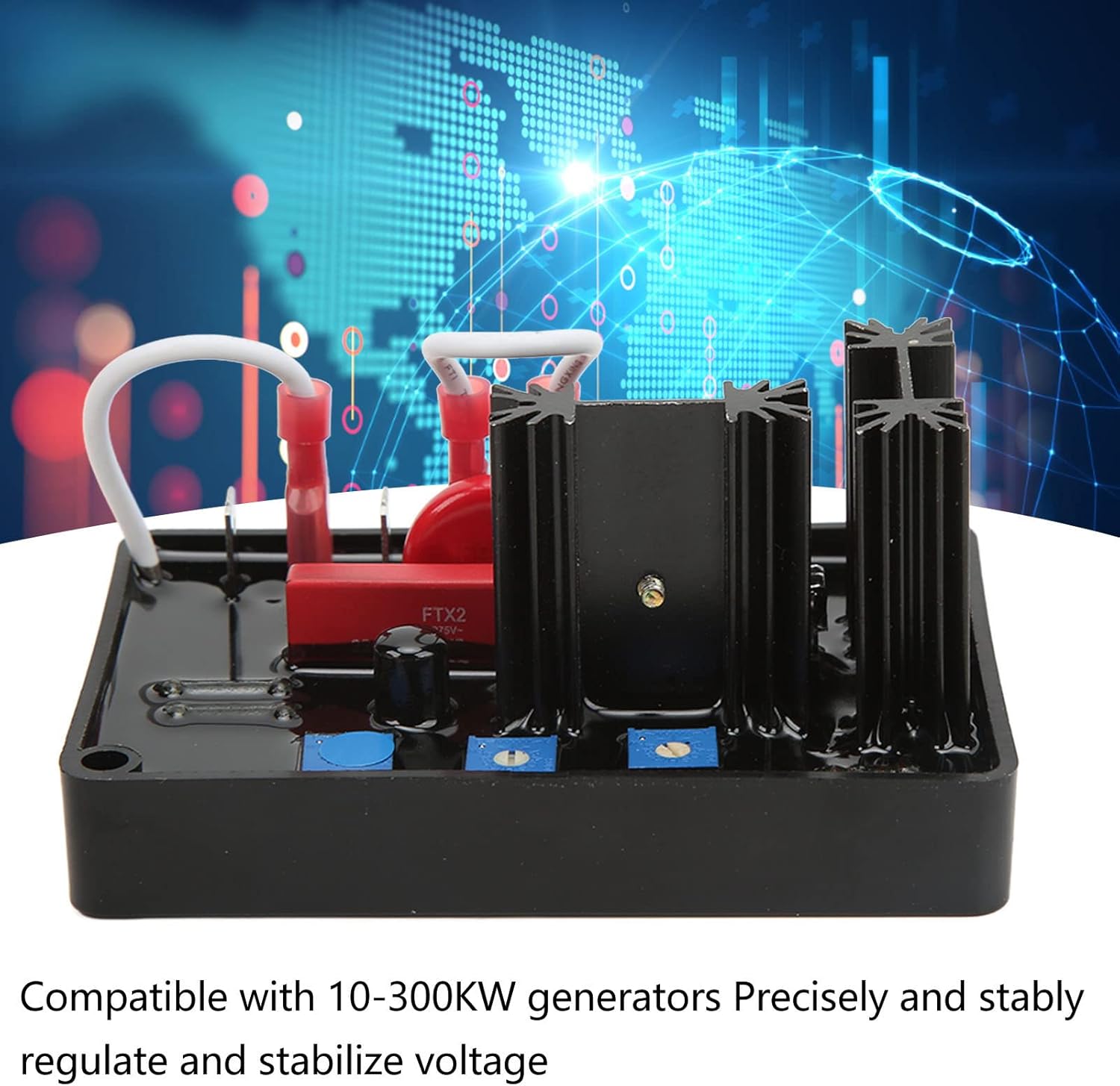 Generator Automatic Voltage Regulator AVC63-4 | 10-300KW Brushless AVR Module 190-240V | Low Frequency Protection & EMI Suppression | Replacement for Internally Excited