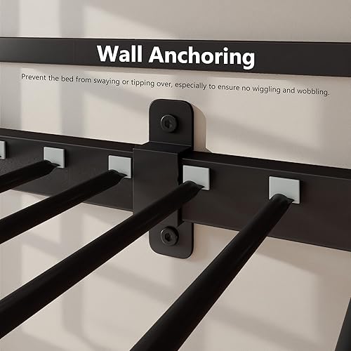 Miniatura 5 de iPormis Litera de metal individual sobre individual, litera HeHeavy Duty con barandilla alta y diseño de entrada de seguridad, espacio de