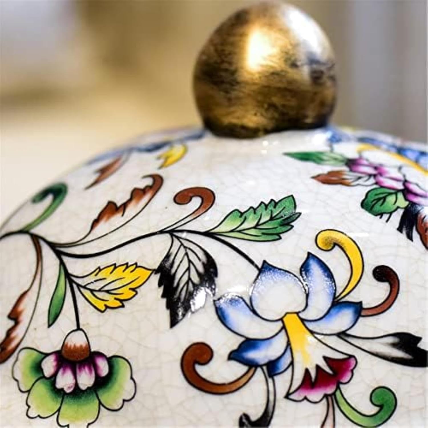 XENITE Ceramic Jars,Tea Jar,Chinese Style Storage Jars,Ginger Jar Ginger Jars Decorative Jar Temple Jar Oriental Decorations for Home Oriental Vases Porcelain Jar