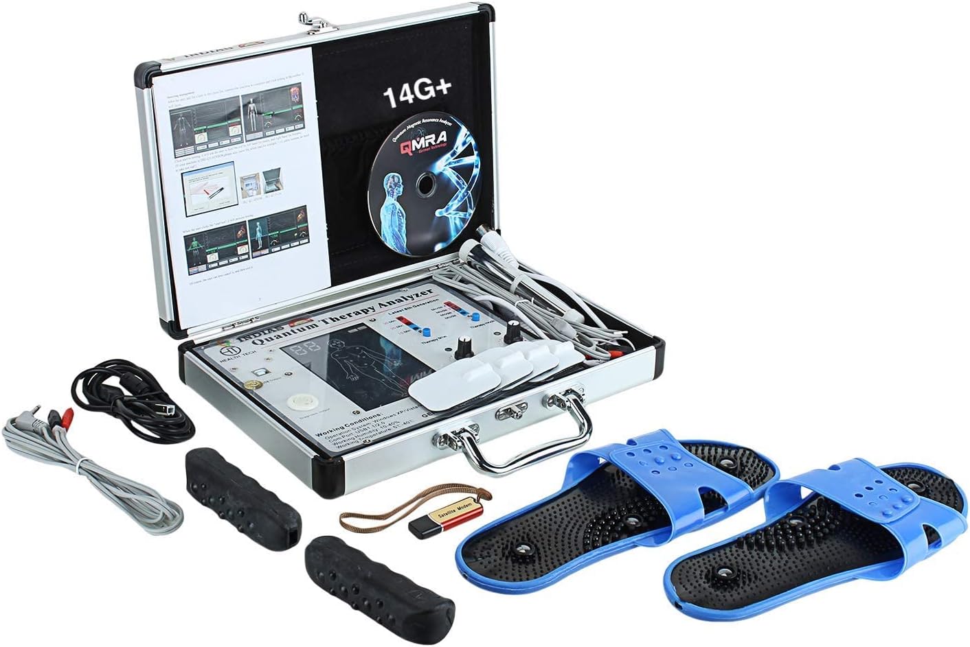 INDIAS Ultimo Pro Quantum Resonance Magnetic Human Body Analyzer Machine for Check -Up (Grey, 8G plus Therapy)