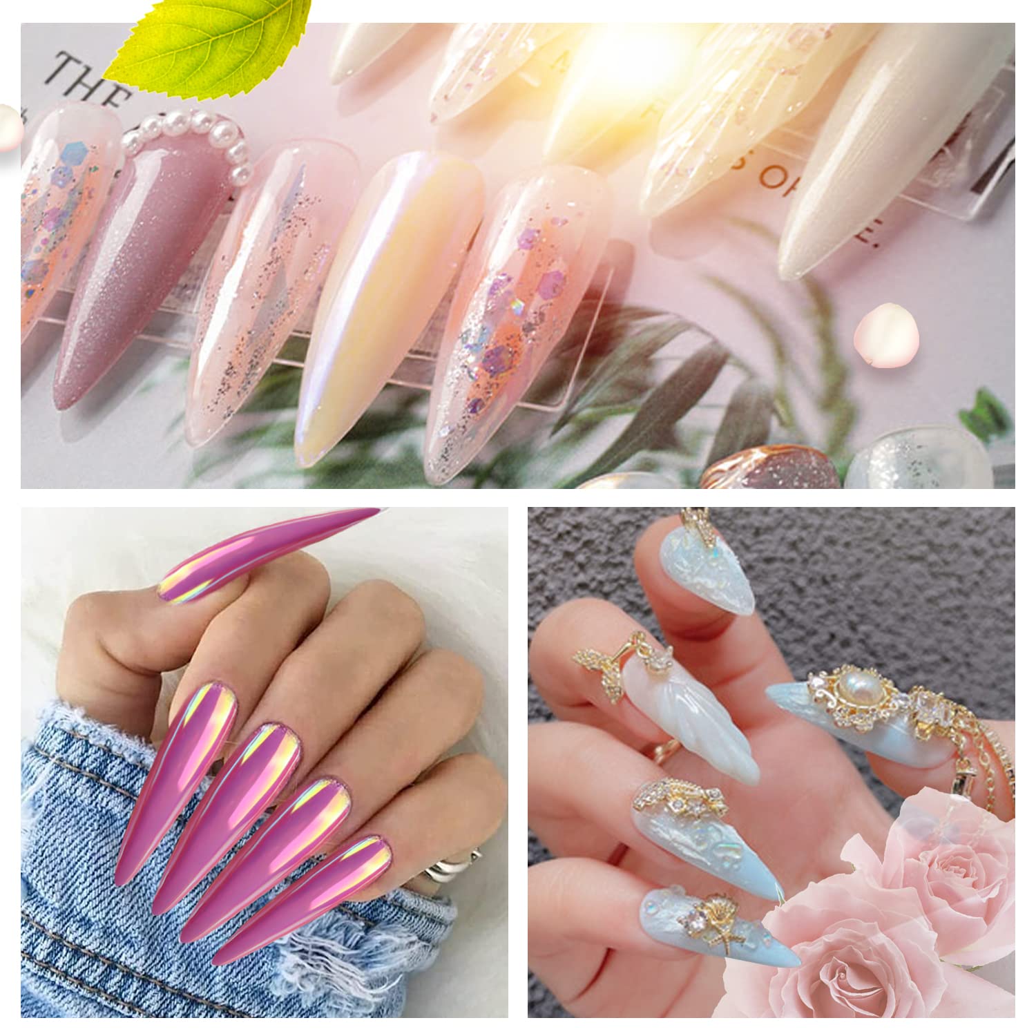 Amazon.com: 600PCS No C Curve Stiletto Nail Tips, XXXL Extra Long