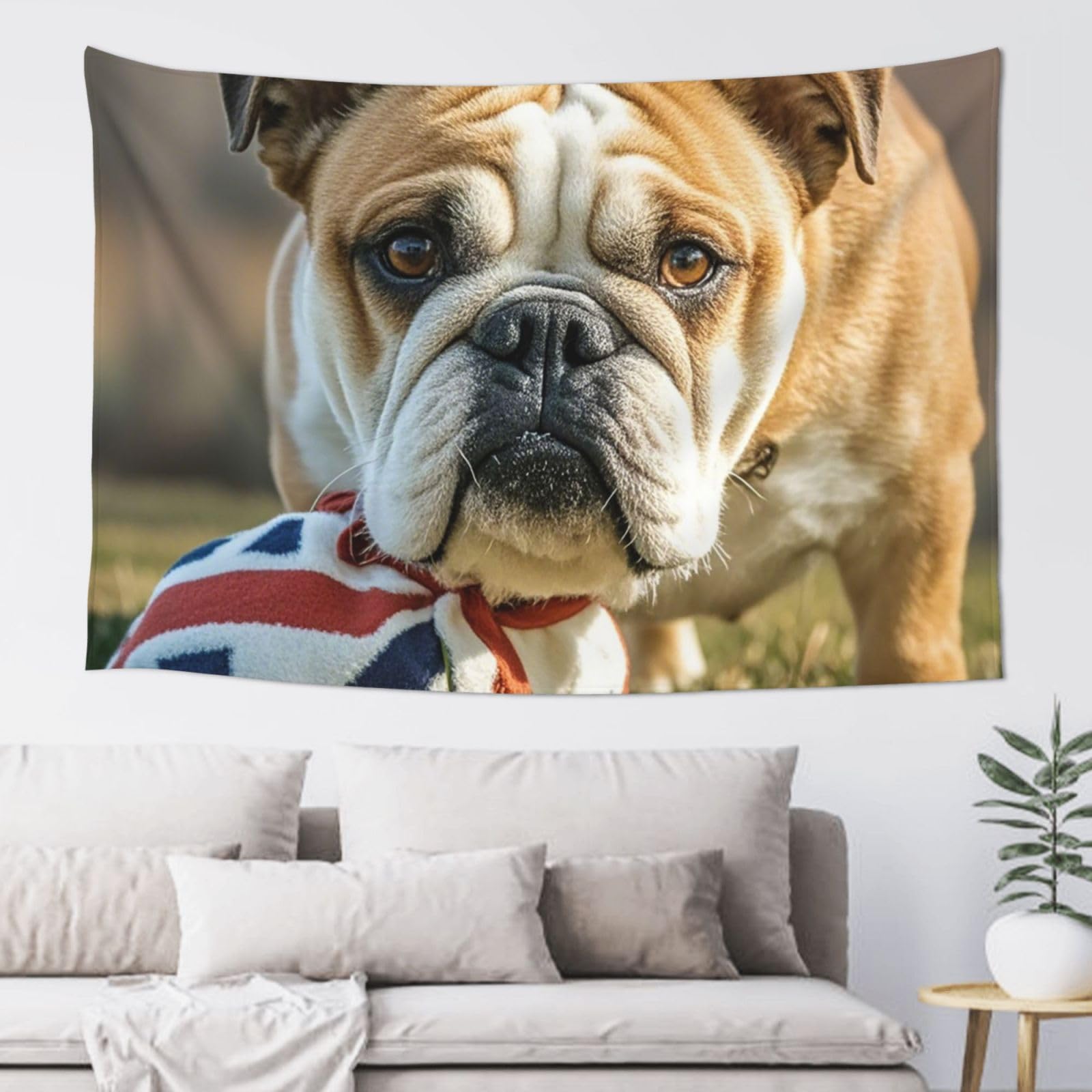 QLDETUPWLX Tapestry 152x102 cm Wall Hanging for Living Room English Bulldogs Tapestries Home Decor Soft Aesthetic Tapestries Hanging Decor Blanket Wall Tapestry for Bedroom Dorm Indoor Outdoor