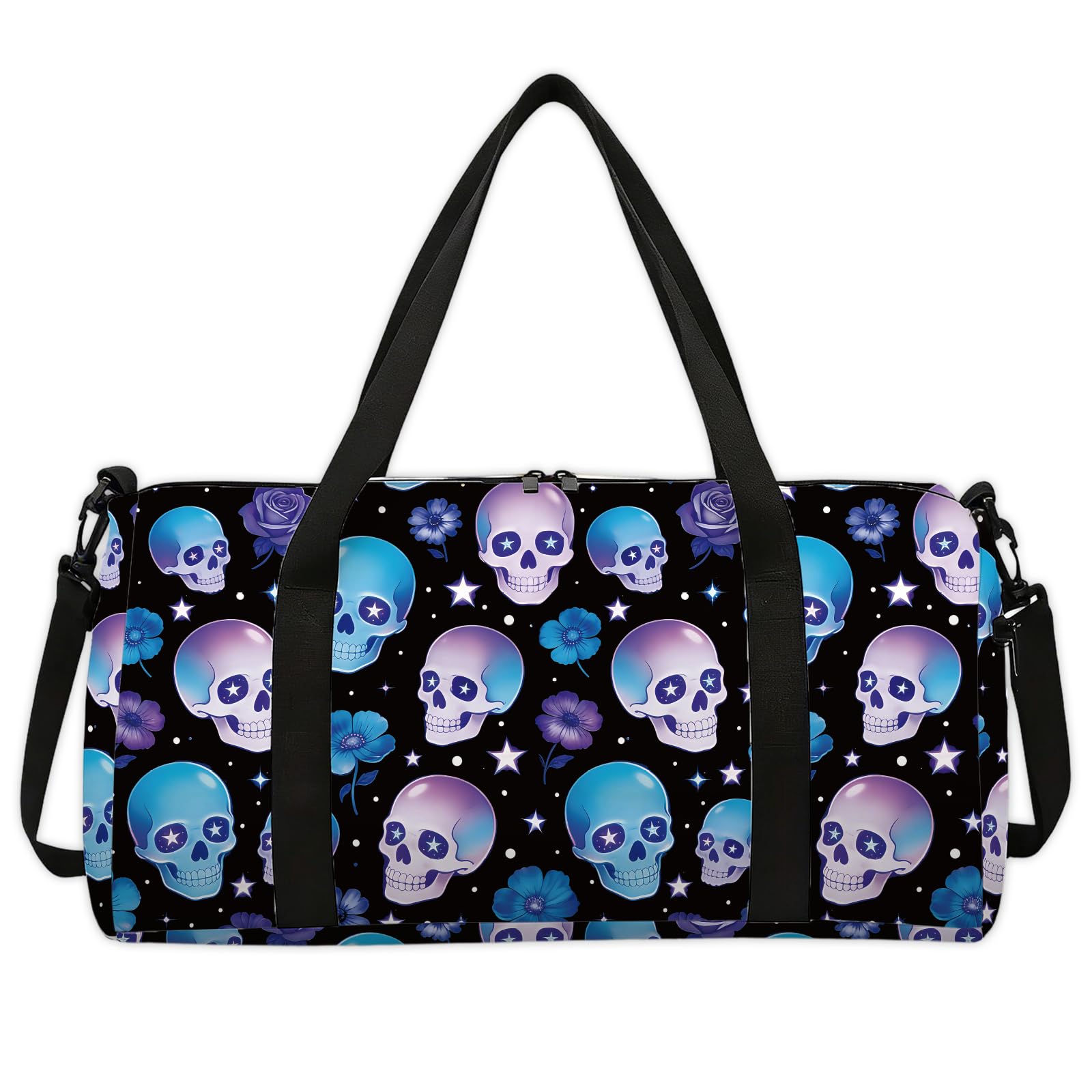 CONCHLERY Skulls Sports Gym Bag Foldable 17.7x7.87x9.44 Inch