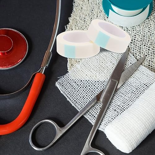 Miniatura 9 de EXCEART 10 rollos M - cinta médica a presión de tela no tejida de primeros auxilios, cinta quirúrgica PE microporosa vendaje envolvente para pieles