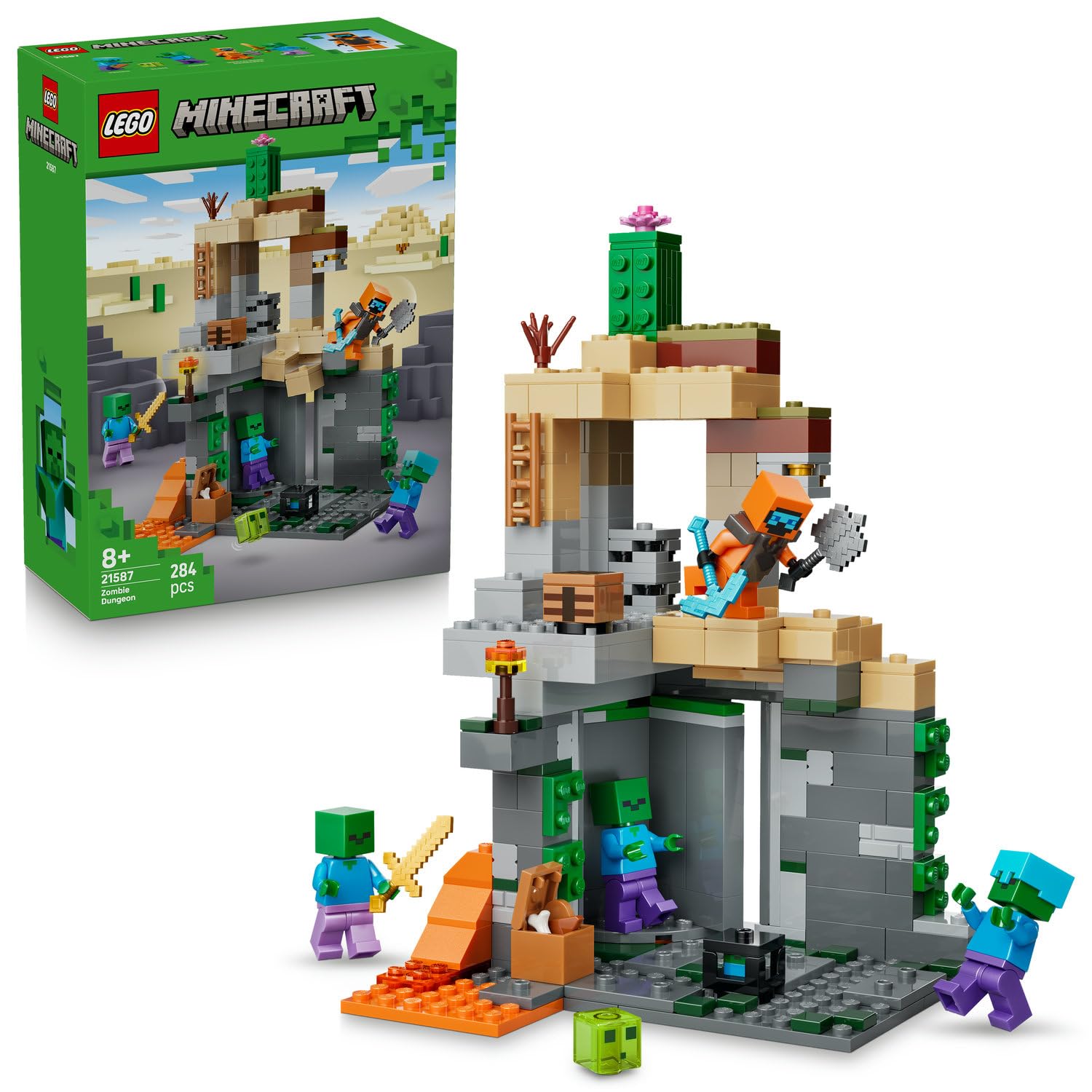 LEGO Minecraft Zombi Zindanı 21587-8 Yaş ve Üzeri Çocuklar için
