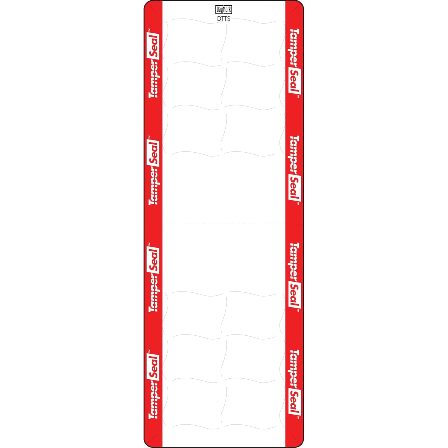 DayMark IT118676 Tamper-Evident Thermal Labels 2.2x6" Roll of 350 Red/White - Food Delivery Security Seals