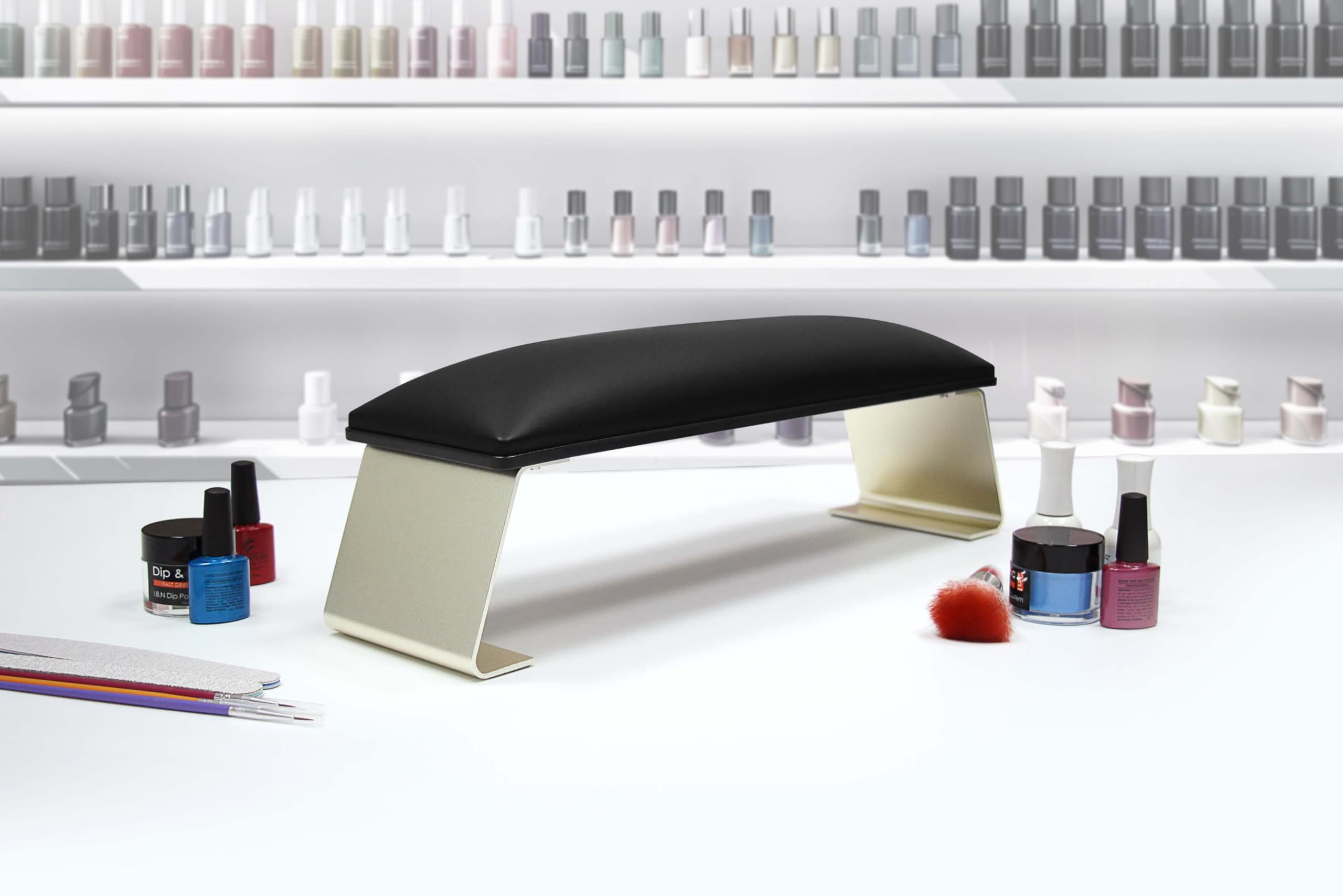 Cleanable Arm Rest for Nails Tech Waterproof Nail Arm Rest Stand Manicure Hand Rest with Non-Slip Aluminum Alloy Legs - Image 2