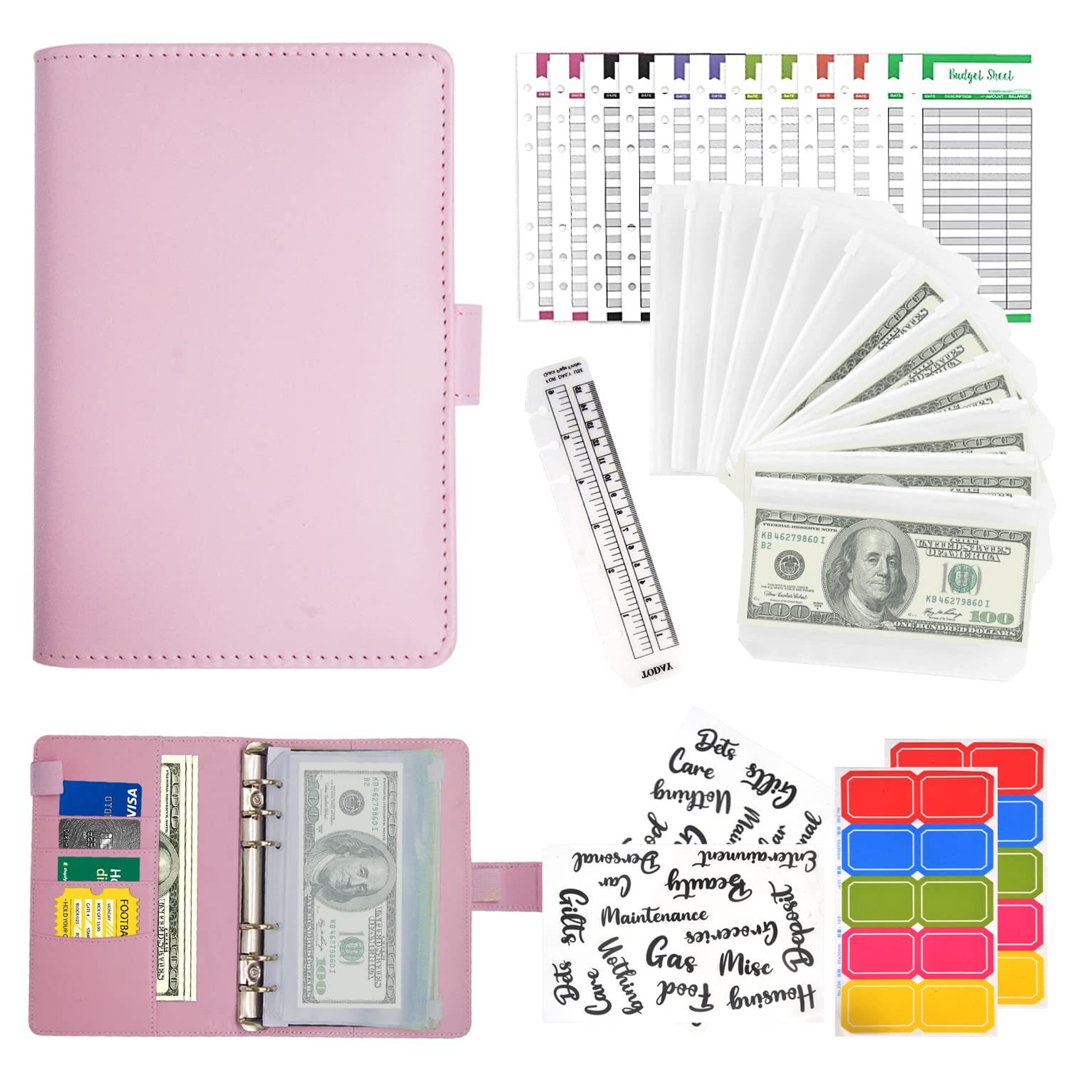 Buy Budget Binder with Cash Envelopes, Money Saving Binder, A6 Cash