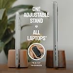 COREMINDED Support vertical réglable pour ordinateur portable – Support de bureau pour MacBook Ordinateurs portables pro/aériens et autres (Chêne solide)