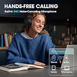 DOQAUS Casque Bluetooth sans fil sur oreille, 90H Temps de jeu & Personnalisé de l'application 9 EQ, BT 5.4 HiFi Casque audio stéréo avec mousse de mémoire douce pour le voyage, Gym & Jours par jour