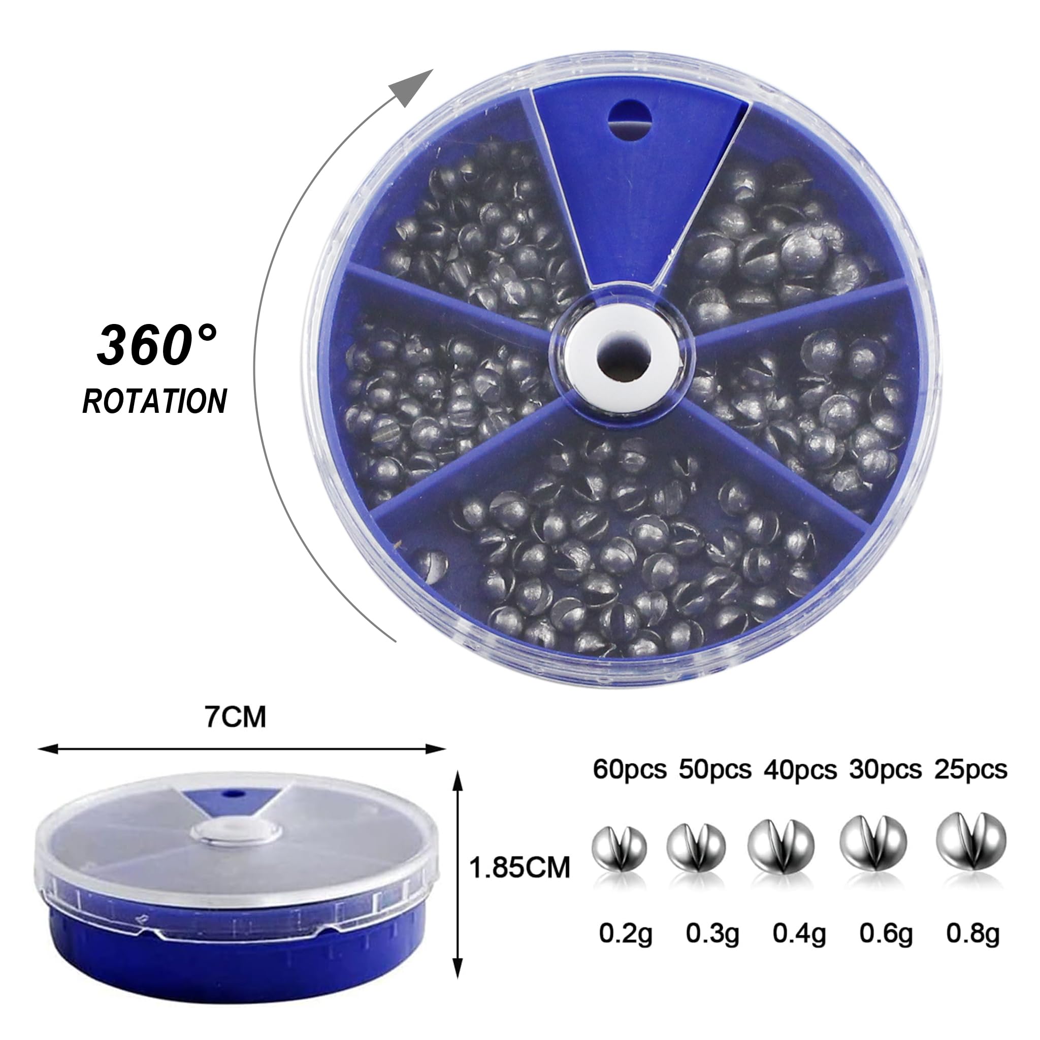 Set Angelposen: 10 Posen para Truchas, 100 Plomos de 5 Tamaños, Accesorios de Pesca para Lago o Estanque - Juego Completo para Caja de Pesca