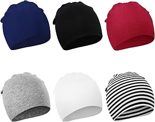 DRESHOW BQUBO 6 Pack Baby Hats for Boys Girls Unisex Baby Hat Soft Knit Cap Nursery Beanie for Newborn Infant Toddler Kid