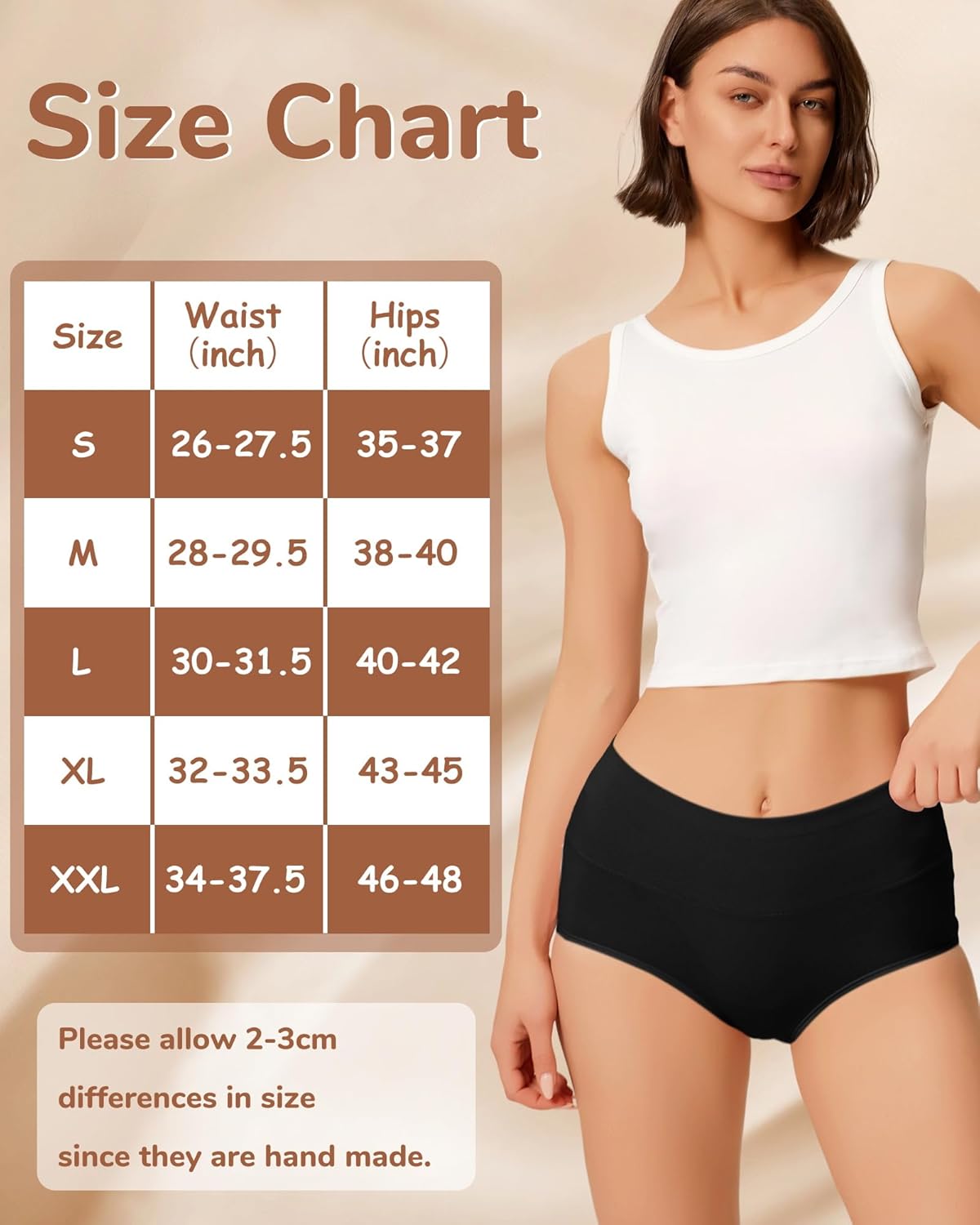 Women's Cotton Underwear High Waisted Ladies Panties Soft Full Coverage Postpartum Briefs 4 Pack - Image 6