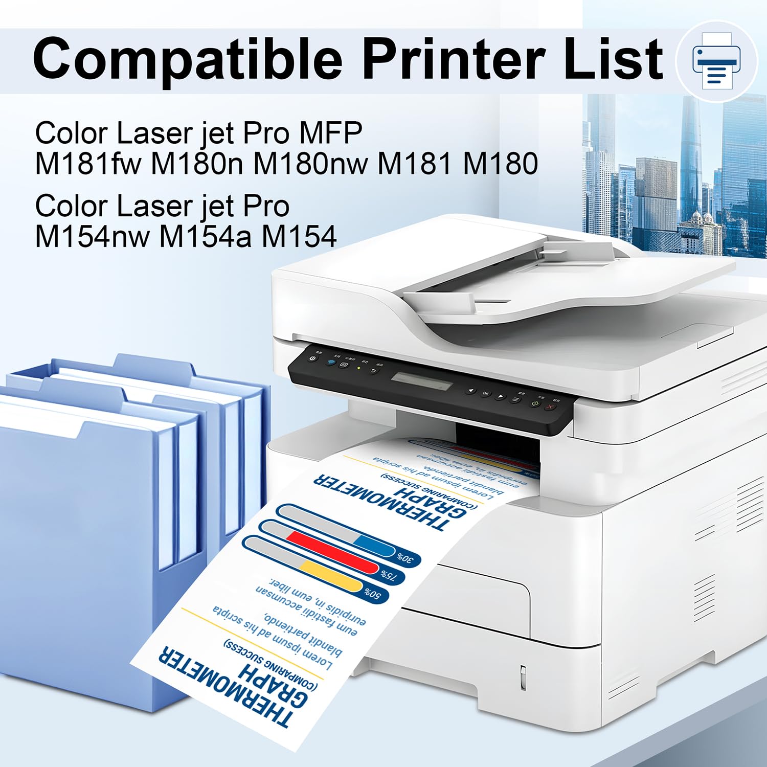 205A CF530A Cartouche Toner Compatible pour 205A CF530A CF531A CF532A CF533A pour Color Laser Jet Pro MFP M181fw M180n M180nw M154a M154nw, Multipack(4-Pack, Noir Cyan Magenta Jaune)