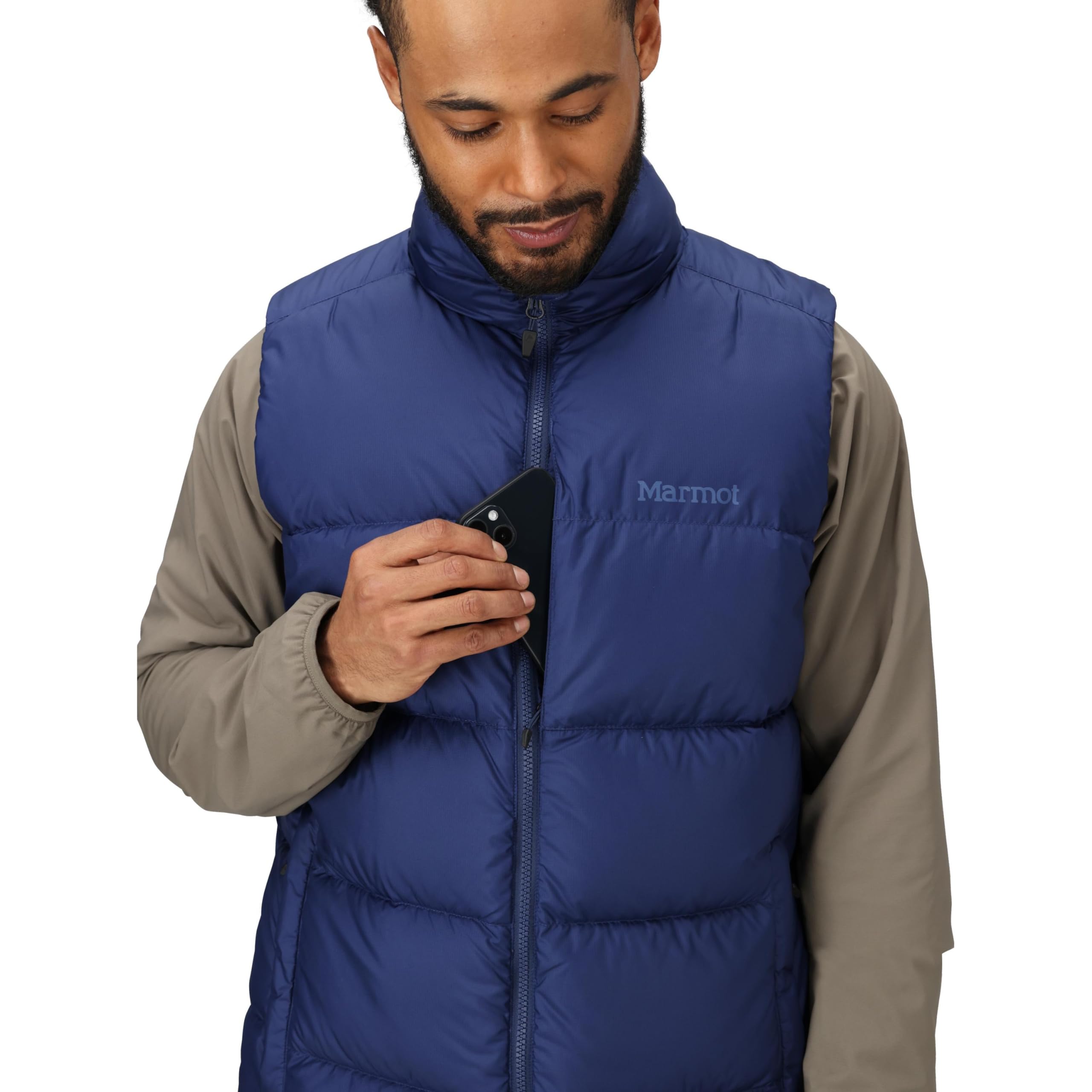Marmot Guides Down Vest Chaqueta ligera de plumón, cálida chaqueta de invierno, abrigo acolchado repelente al agua, chaqueta funcional cortaviento, chaqueta exterior plegable Hombre (Pack de 1)
