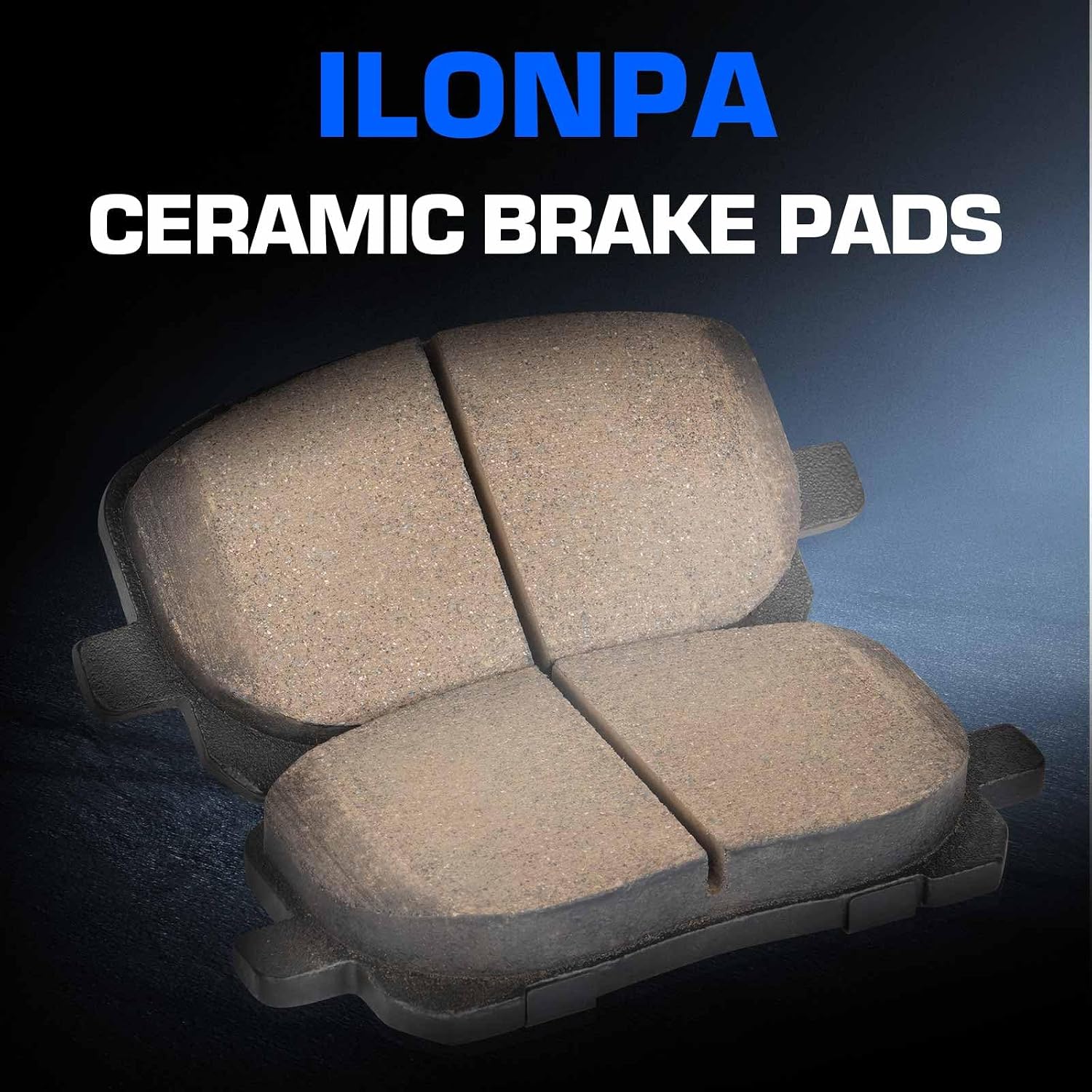 ILONPA Front Semi-metallic Disc Brake Pads Set for Pontiac Vibe, Toyota Corolla, Toyota Matrix(Exc 2007-2008 XRS Model) 2003 2004 2005 2006 2007 2008, 4PCS(With Hardware)