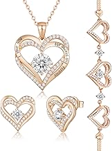 CDE Forever Love Heart Necklaces for Women, Wedding Anniversary, Birthday Gift for Wife, S925 Silver Jewelry with Birthstone Pendant, Ideal Chrismas Valentine's or Mothers Day Gifts for Her