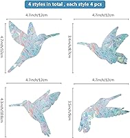 Vista 70 de GORGECRAFT 16 calcomanías de alerta de vidrio para ventana de mariposa, anticolisión, animales, arcoíris, para pájaros, pegatinas, película