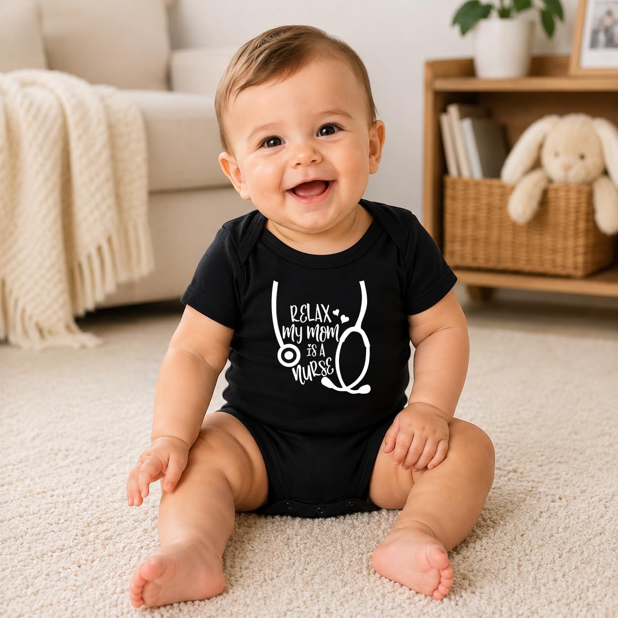 CBTwear Relax My Mom Is a Nurse Funny Baby Bodysuit image 2