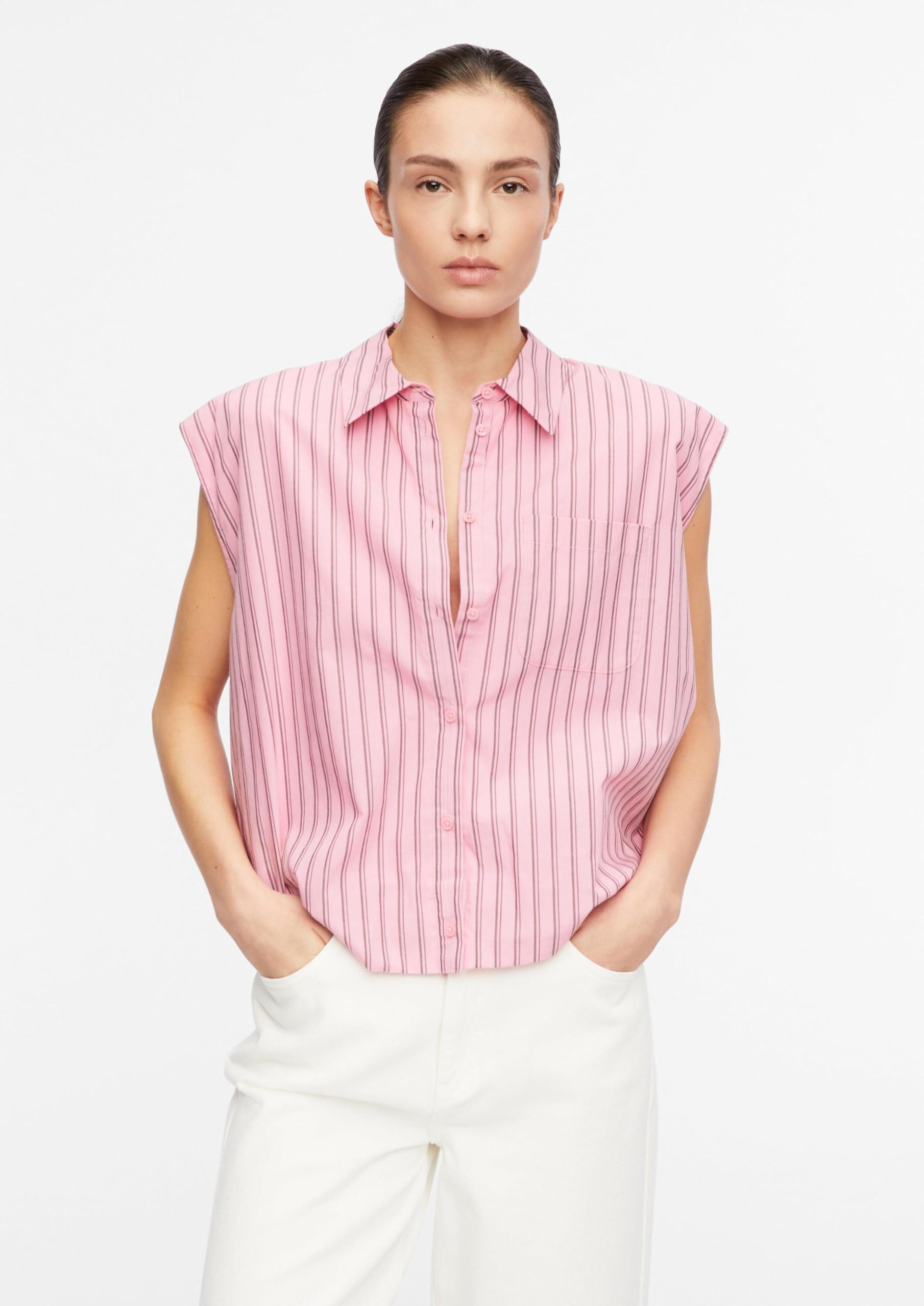 Comma Ärmellose Bluse mit Ballon-Saum
