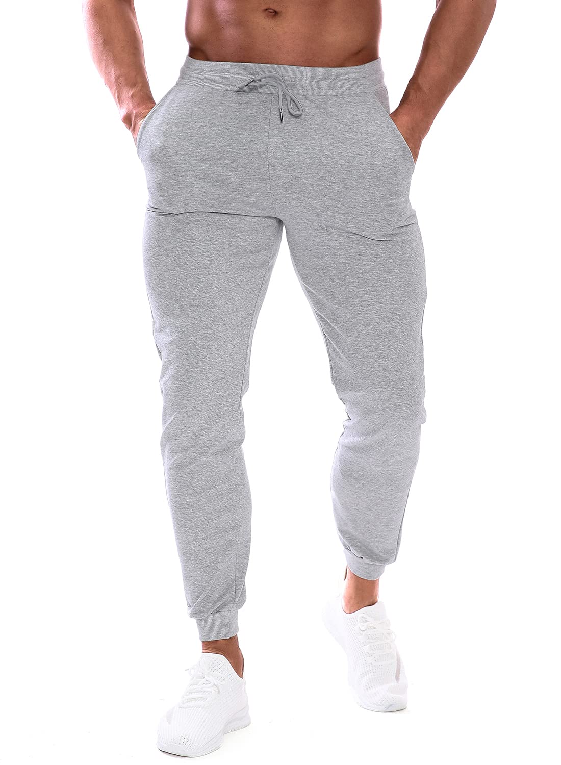 HOOD CREW Pantalones deportivos ajustados para hombre con bolsillos