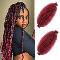 Vista 55 de Cabello Afro Twist de 30 Pulgadas 2 Paquetes, Cabello Afro Twist Elástico Pre Esponjado Cabello Spring Twist Pre Estirado Cabello para Envolver