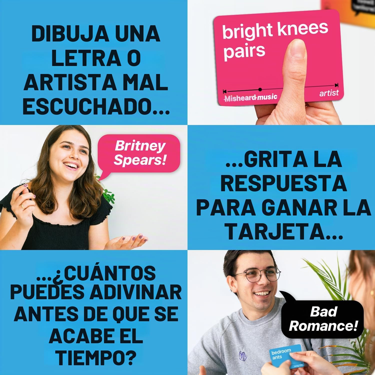 Lucky Egg The Original Misheard Music - Adivina la canción o artista con 500 cartas líricas sin sentido - divertidos juegos musicales para adultos y adolescentes - divertidos juegos de cartas