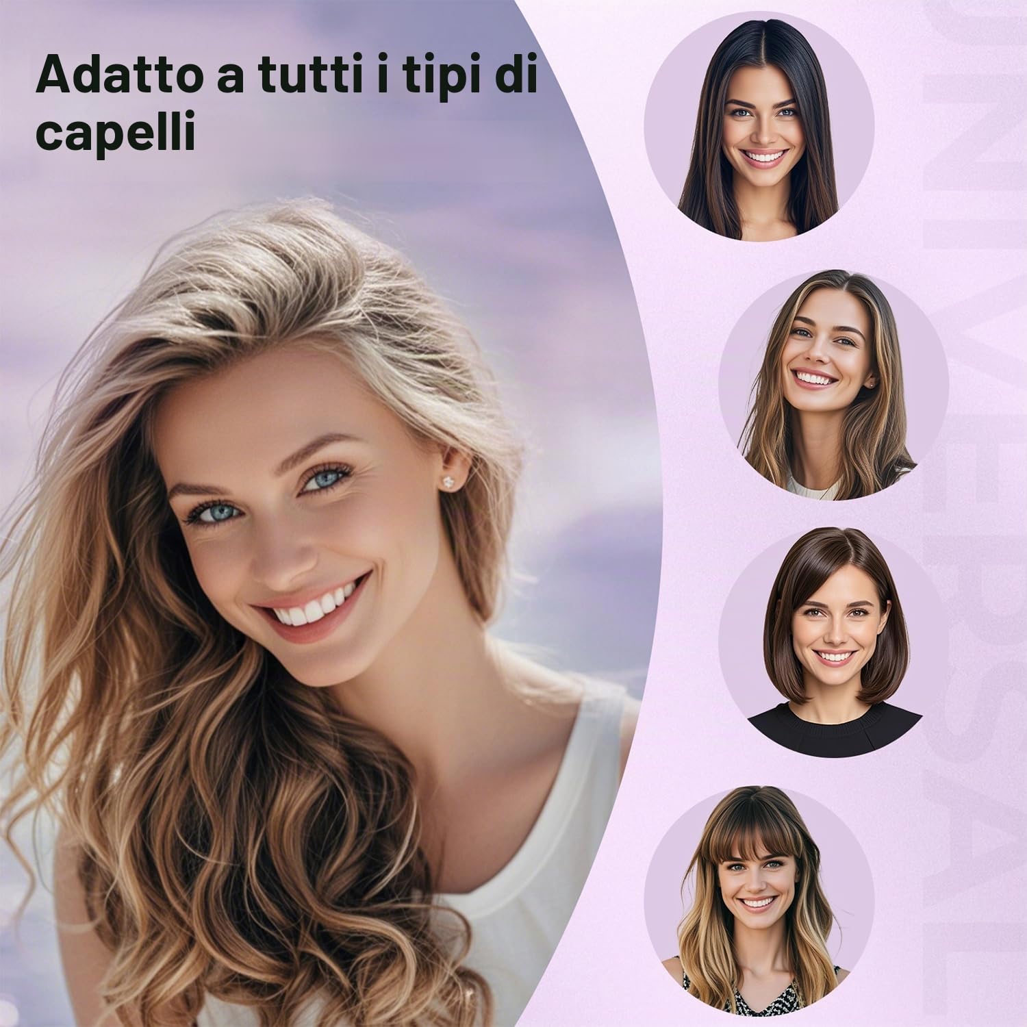 Spazzola Lisciante in Ceramica, Piastra per Capelli con Riscaldamento PTC in 25s, 5 Temperature Regolabili (140–200°C), Anti-Scottatura, Spazzola Termica per Styling Veloce