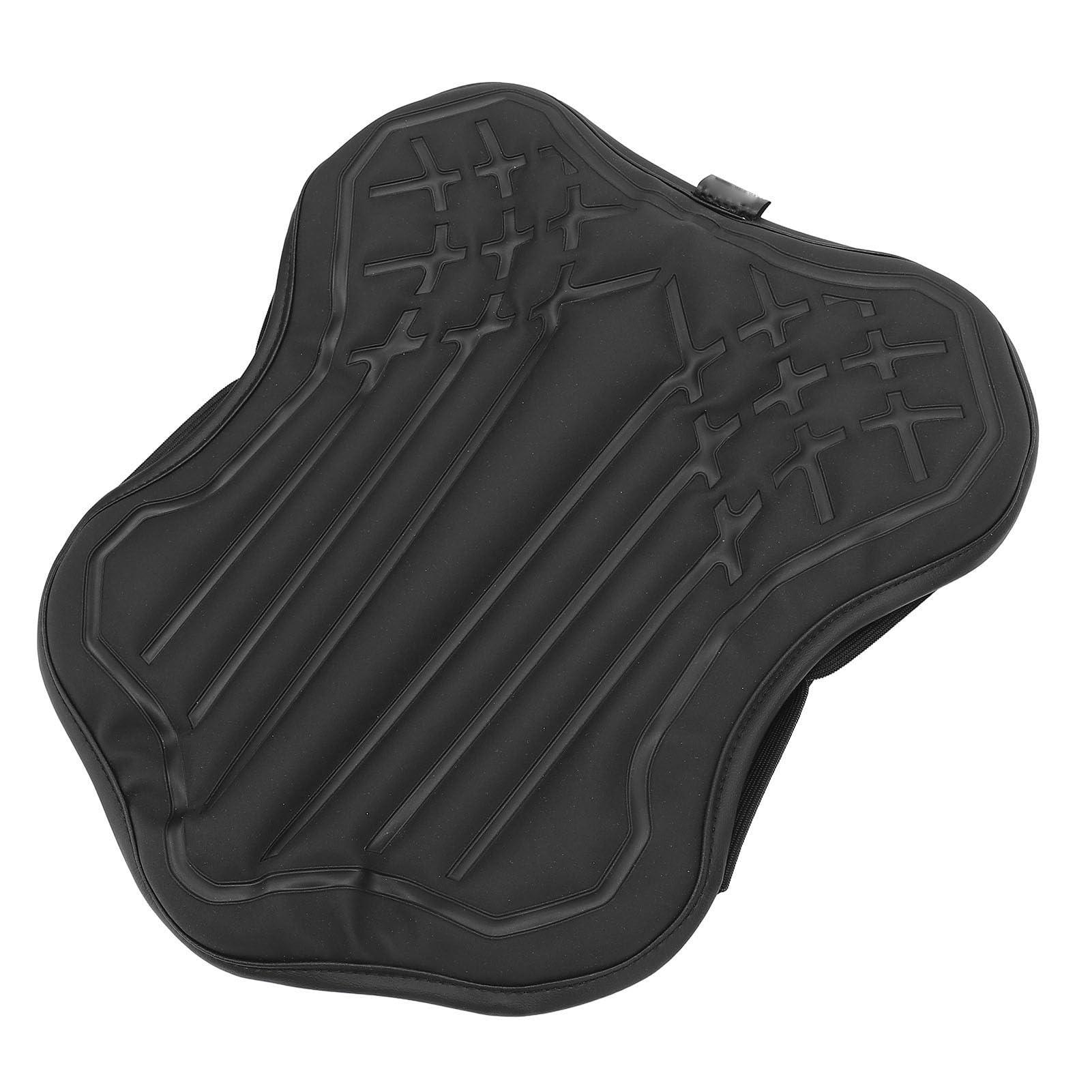 Poduszka powietrzna do siedzenia motocykla Amortyzująca podkładka z PU, wodoodporna, oddychająca i wygodna osłona siedzenia motocykla w stylu włókna węglowego (Czarny)