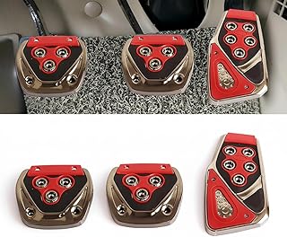 AutoBizarre 3 Pcs Anti-Slip ABS PVC Car Foot Pedal Pad Cover Manual Transmission Clutch Brake Accelerator Car Pedal Replac...